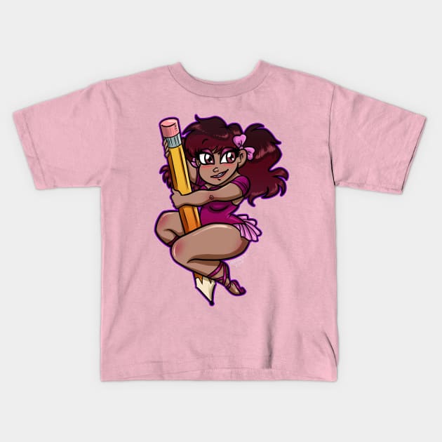 Ballerina Artist Kids T-Shirt by hrfarrington